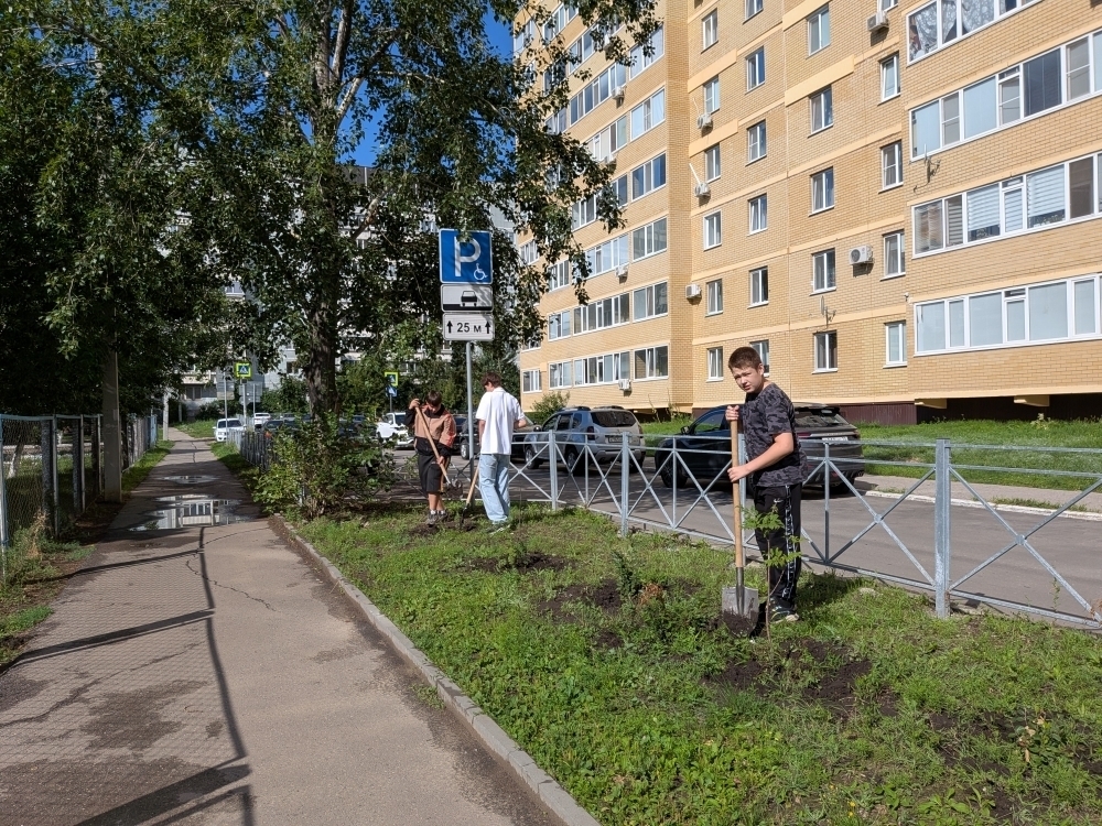 К отработке на пришкольном участке приступил 9Б..