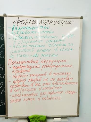 3 декабря на уроке обществознания с учащимися 11 А класса были обсуждены -формы коррупции.