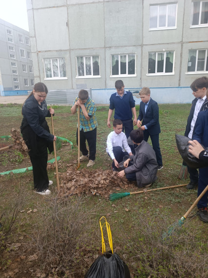 18 апреля 6 Д принял участие в уборке территории..